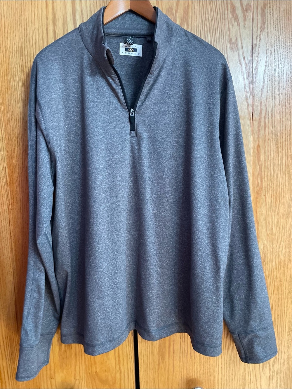 Joseph Abboud Heathered Charcoal Quarter-Zip Pullover